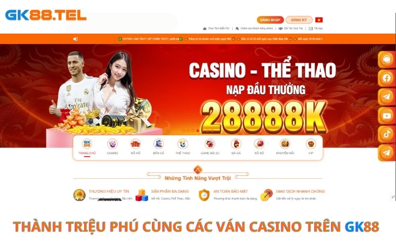 GK88 là địa chỉ phân phối các sòng bạc casino online và kho trò chơi đa dạng thể loại nhất